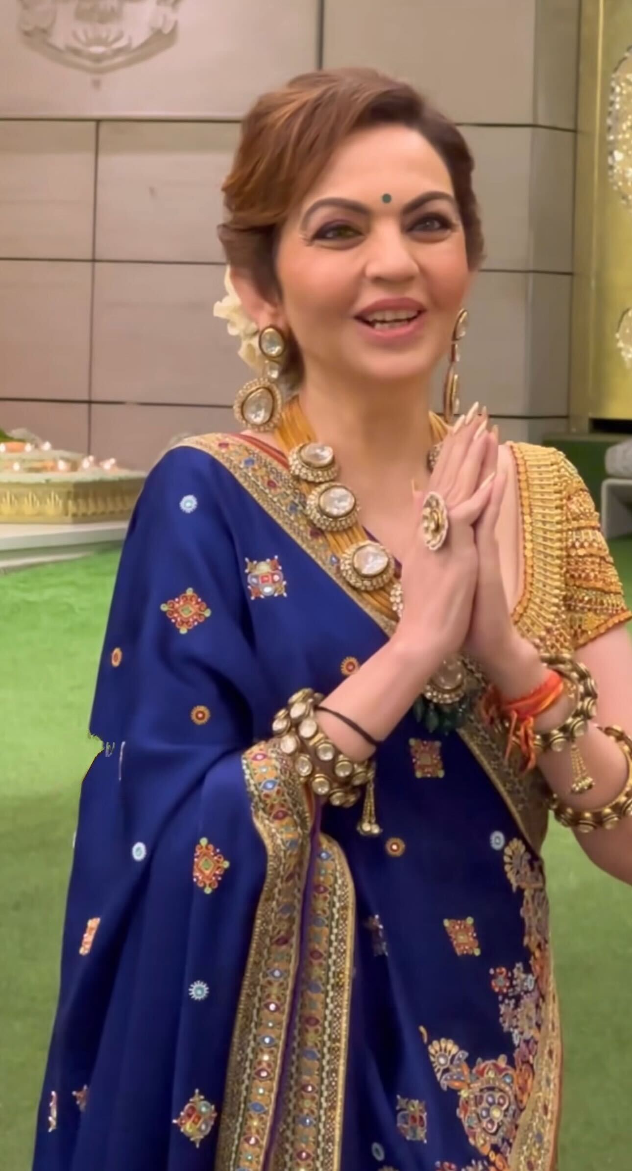 Anant Ambani, Radhika Merchant Shiv Puja: Nita Ambani Steals The Show In Royal Blue Lehenga, Polki Necklace 