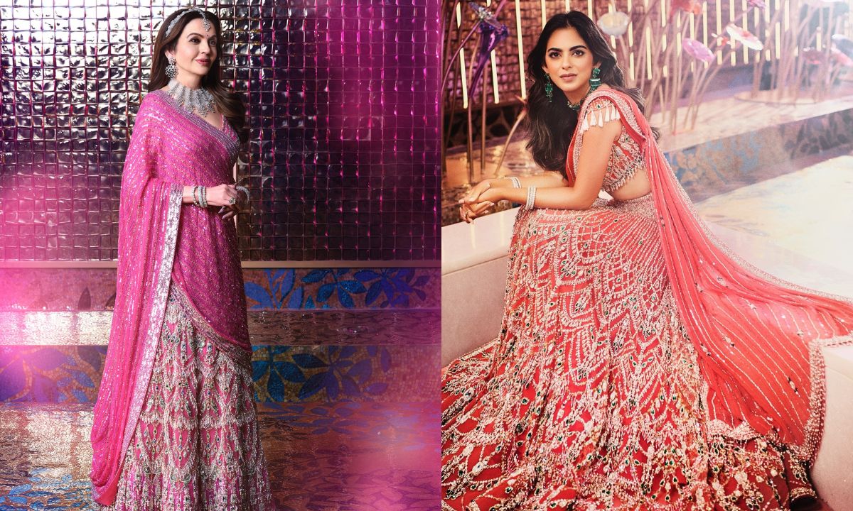 Isha Ambani Twins With Mom Nita Ambani In Falguni Shane Peacock Lehenga For Anant, Radhika’s Sangeet. GOALS!