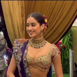  janhvi-kapoor-multi-coloured-lehenga-anamika-khanna-look-decoded-anant-ambani-radhika-merchant-shiv-shakti-puja