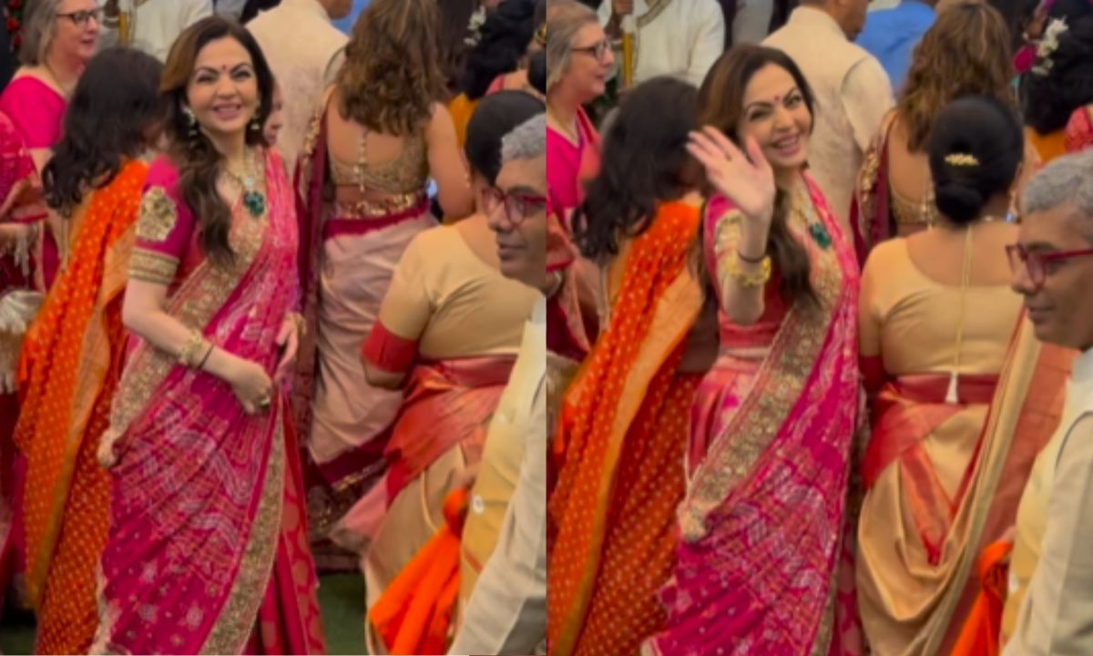 Nita Ambani’s Bandhani Lehenga Look From Anant Ambani, Radhika Merchant’s Mameru Ceremony Decoded