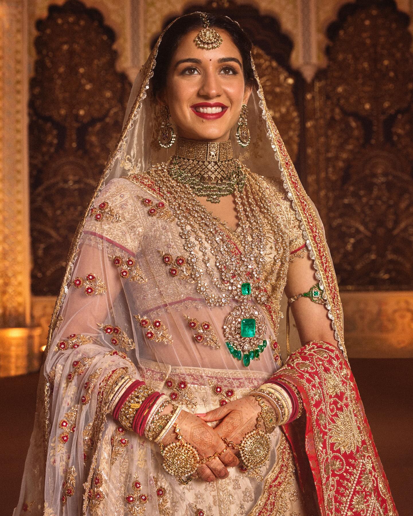 Radhika Merchant Exudes Royalty In Custom Abu Jani Sandeep Khosla For Wedding. Wow For The Necklace