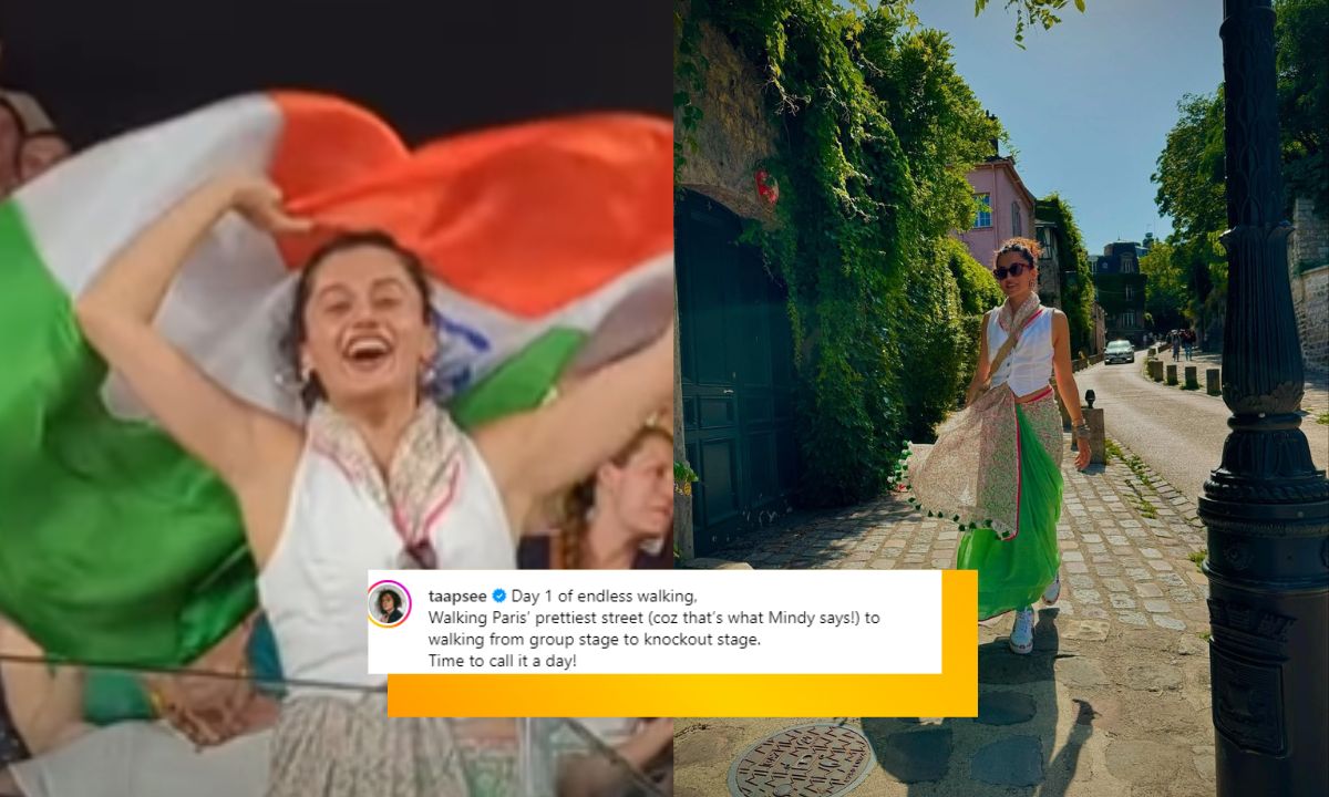 Paris Olympics 2024: Taapsee Pannu Waves Indian Flag With A Big Smile. See Pics Here