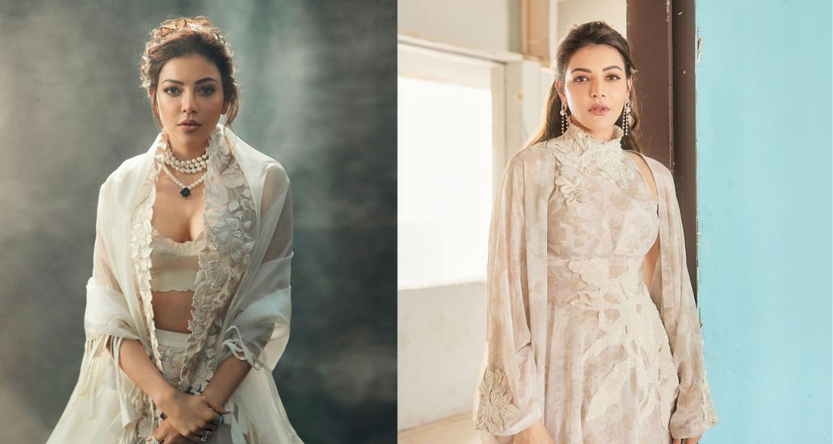 kajal-aggarwal-festive-hairstyles-braided-buns-wavy-ponytail