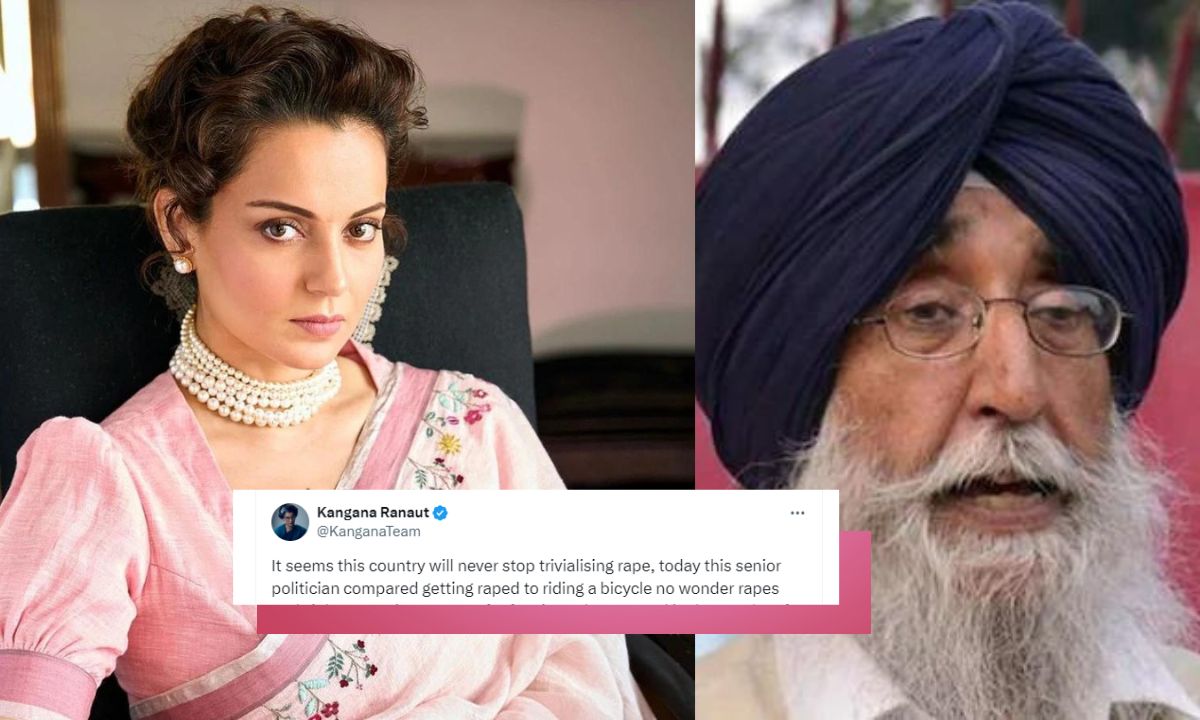 Kangana Ranaut Reacts To Akali Dal Leader Comparing Rape To Riding Bicycle, Says India Will Never Stop Trivialising Women Kangana Ranaut Reacts To Akali Dal Leader Comparing Rape To Riding Bicycle, Says India Will Never Stop Trivialising Women