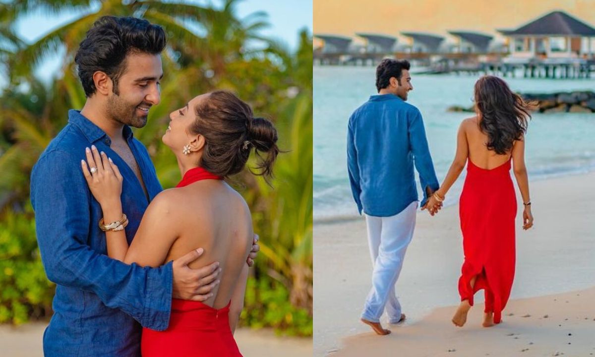 Aadar Jain Shares New Photos With Fiance Alekha Advani From Their Beach Getaway