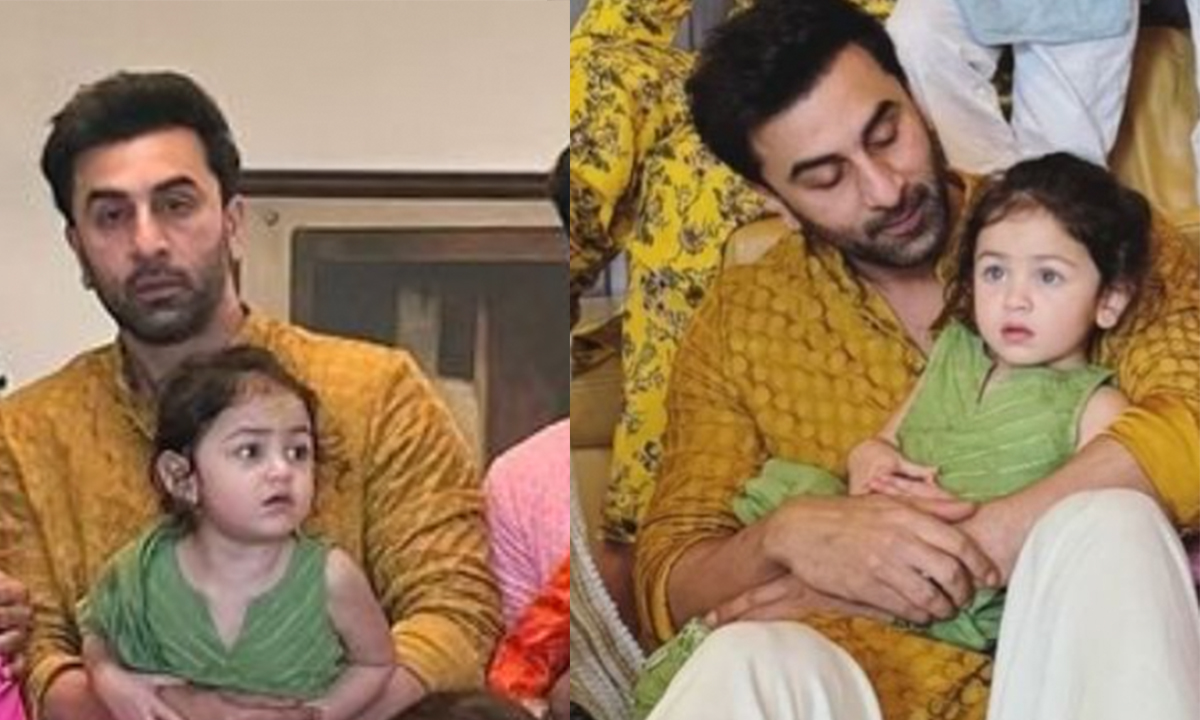Ganesh Chaturthi 2024: Raha Kapoor Wore The Cutest Green Suit To Relish Modaks With Dad Ranbir Kapoor!
