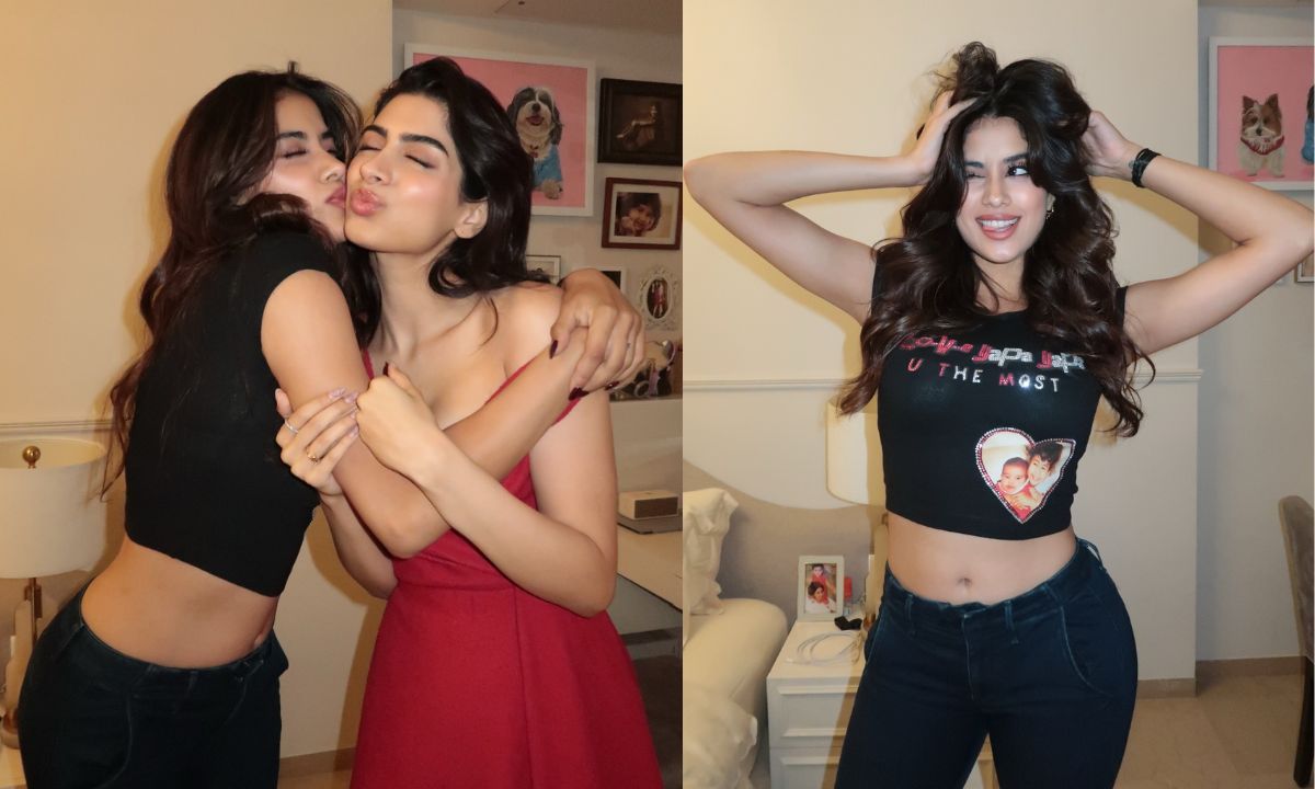 Janhvi Kapoor Cheers For Choti Behen Khushi Kapoor, Wears A Custom Loveyapa Tee. Aisi Behen Sabko Mile!