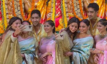 Alia Bhatt’s Stunning Saree Look Steals Hearts At Rani Mukerji And Kajol’s Durga Pandaal
