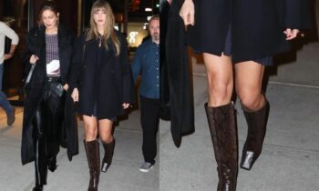 Taylor Swift Just Wore Snake-Print Boots Made From Mushrooms And It’s Genius