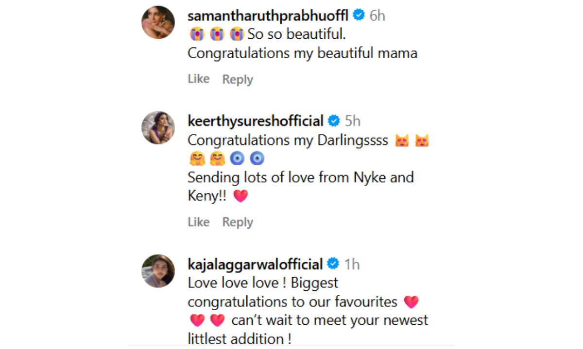 director-atlee-wife-priya-second-pregnancy-announcement-samantha-ruth-prabhu-kajal-aggarwal-react