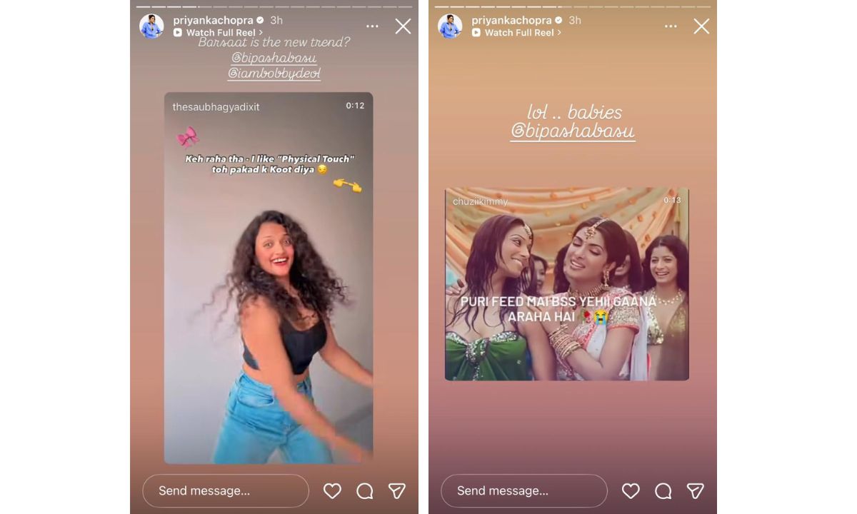 priyanka-chopra-news-trend-bobbt-deol-bipasha-basu-dulhan-sajaoongi-track-barsaat-instagram-story