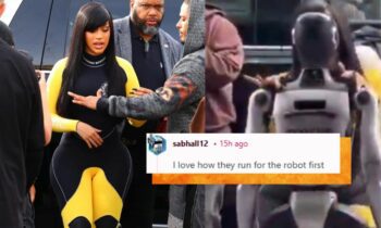 Cardi B Slips Mid Lap Dance While Seducing Robot Outside Hotel. Internet Reacts!