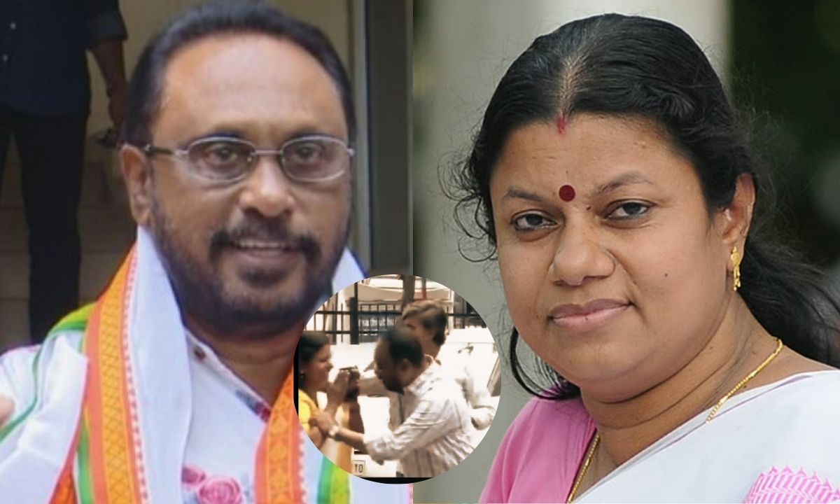 Congress Leader Cherian Philip Forcefully Hugs Kerala MLA Bindu Krishna. These Are The Leaders Who Will Protect Us?
