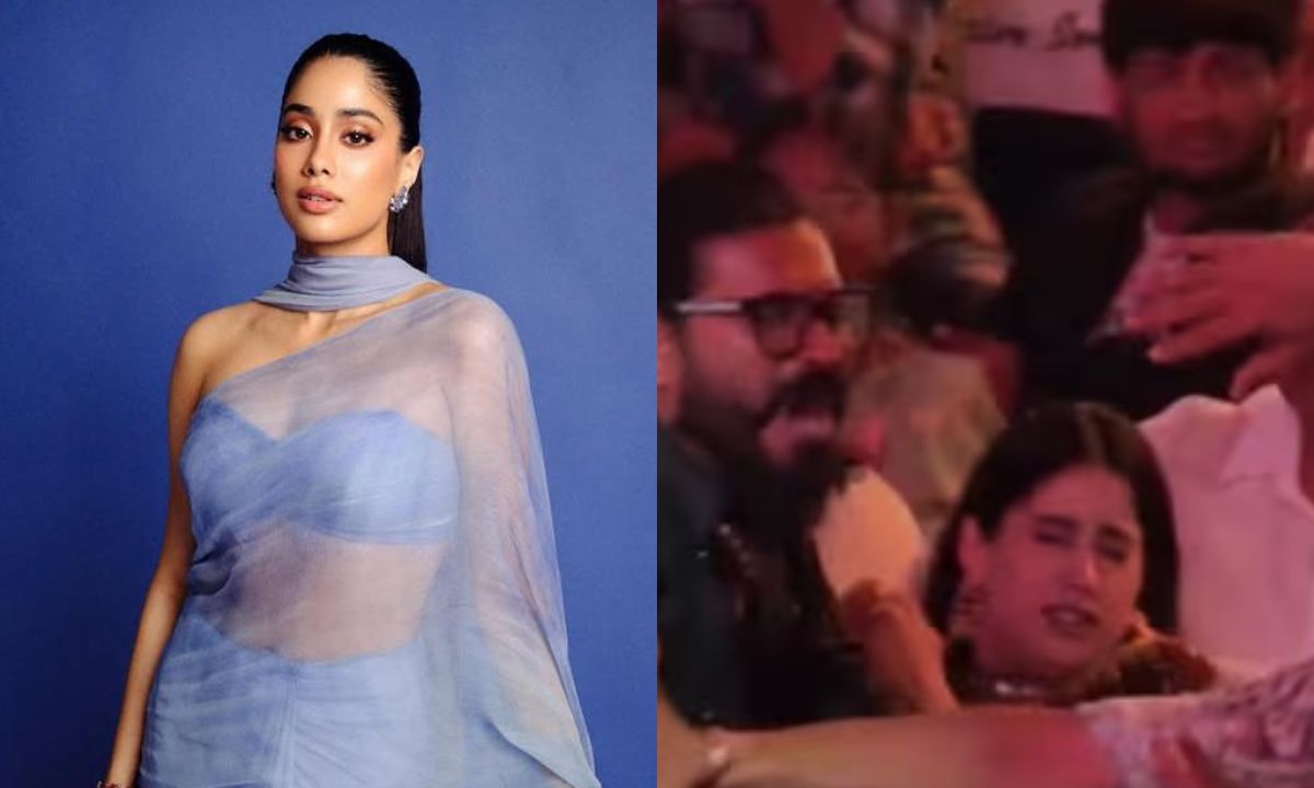 Janhvi Kapoor Physically Looks Scared, Flinches After Fan Rushes To Meet Ram Charan During Event. So Scary!
